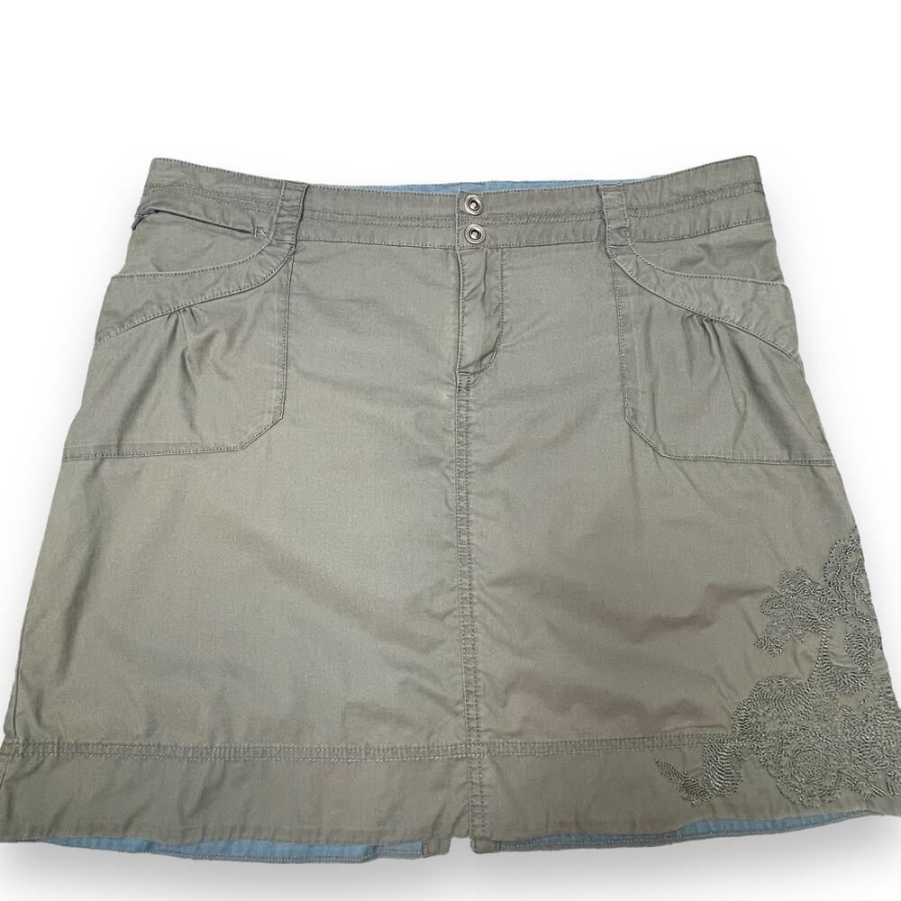 REI Womens Mini Skirt Green Outdoor Cotton Blend Size 12